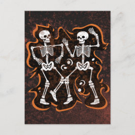 Postal Esqueletos de baile de Halloween