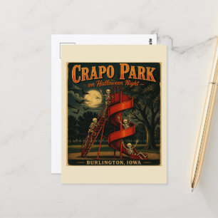 Postal Esqueletos en el parque Crapo en Halloween Burling