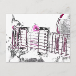 Postal esquema de guitarra imagen rosa negro
