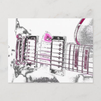 Postal esquema de guitarra imagen rosa negro