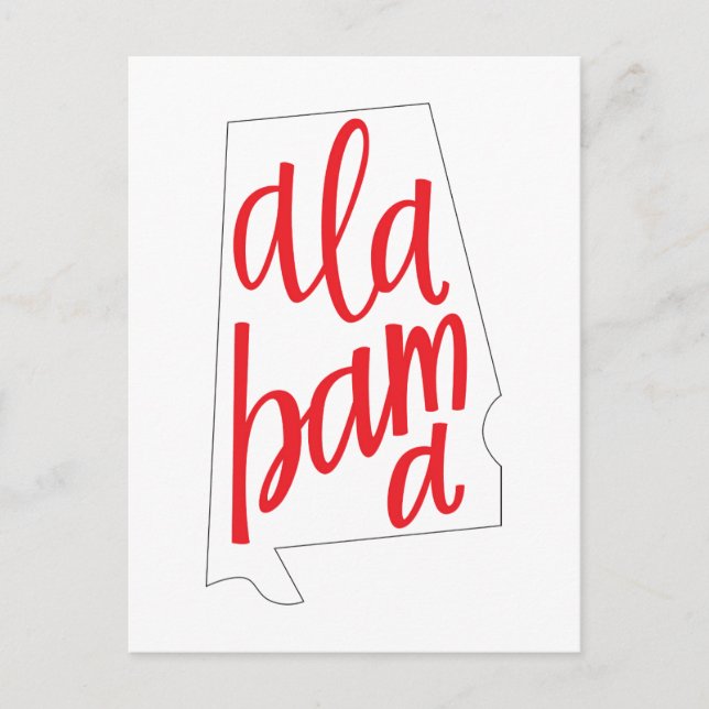 Postal Esquema del estado de Alabama (Anverso)