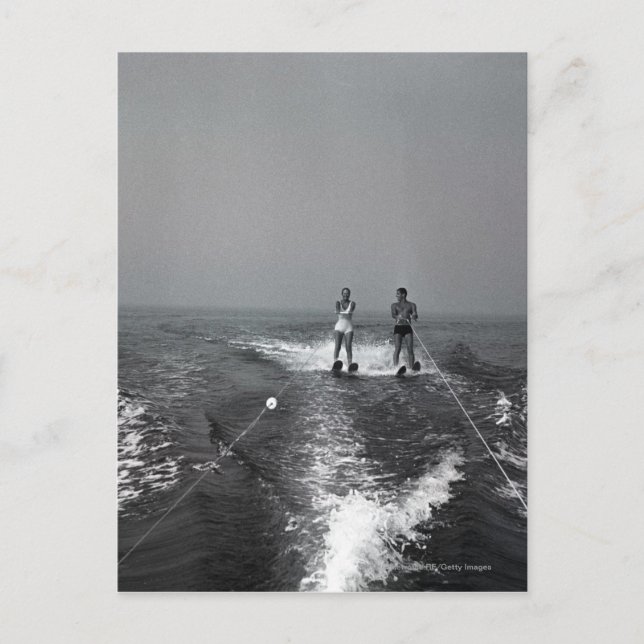 Postal Esquí acuático para dos personas (Anverso)