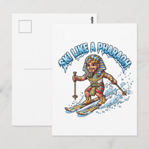 Postal Esquí Como Un Faraón Deportes De Invierno Diseño D