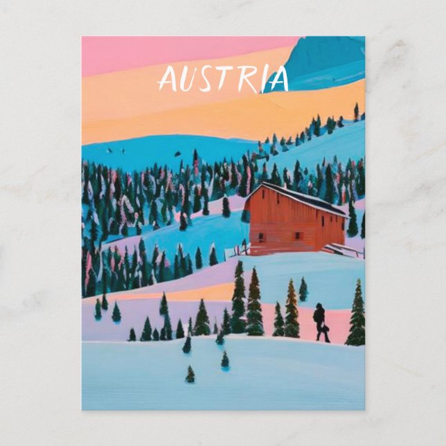 Postal Esquí de Austria (Anverso)