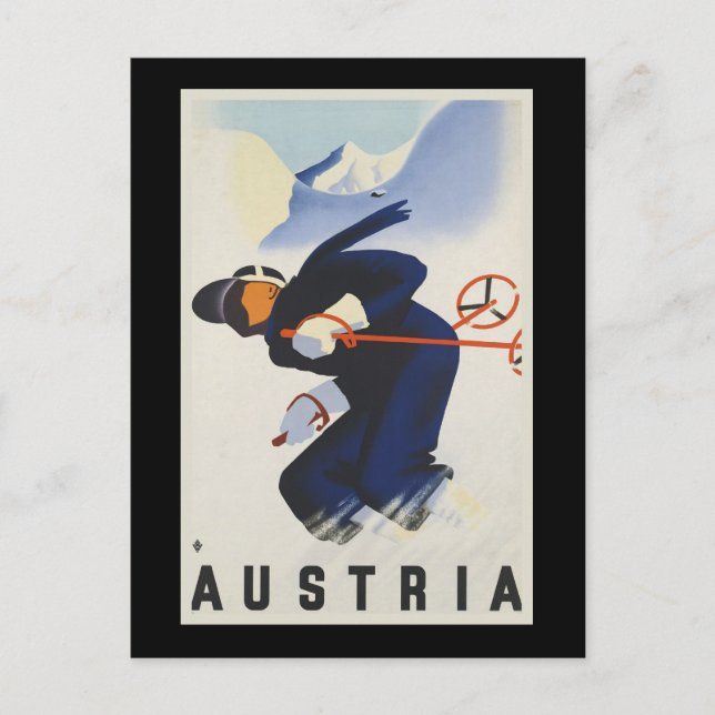 Postal Esquí de Austria (Anverso)