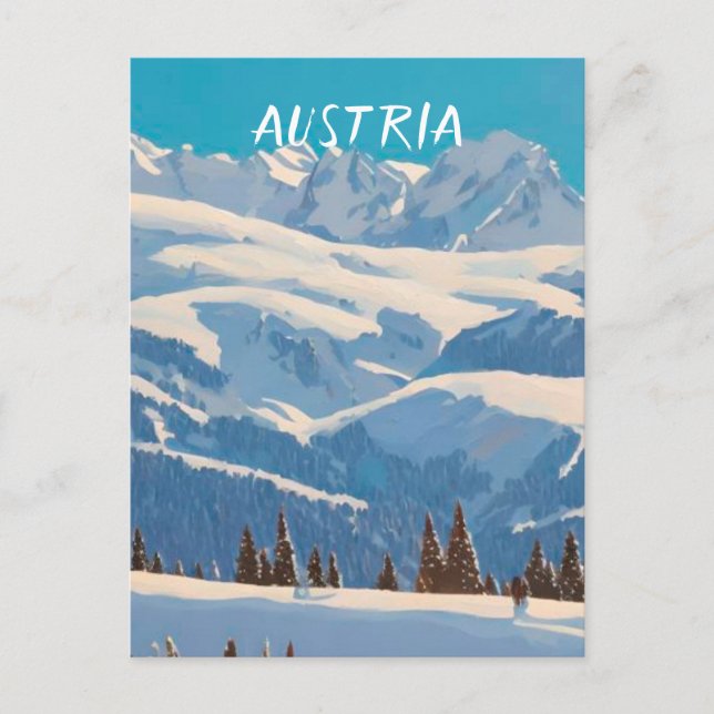 Postal Esquí de Austria (Anverso)
