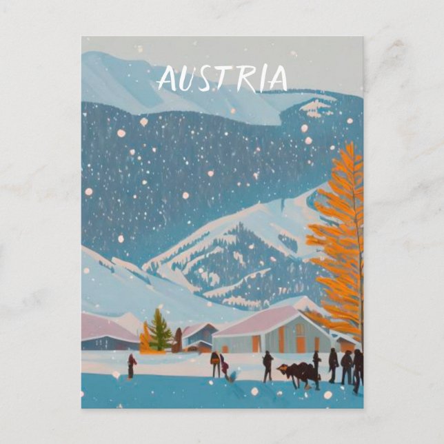 Postal Esquí de Austria (Anverso)