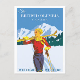 Postal Esquí de época Canadá Columbia Británica