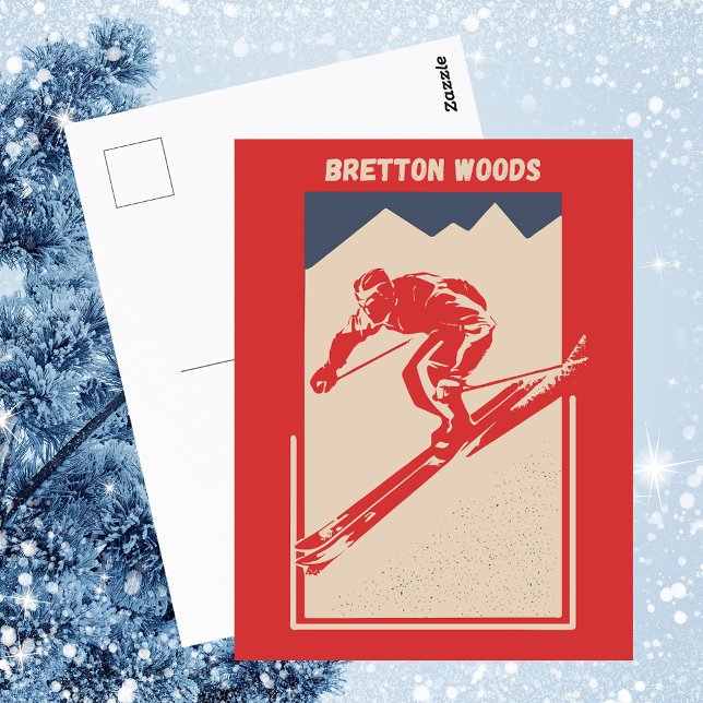Postal Esquí de época Montaña New Hampshire Bretton Woods (Subido por el creador)