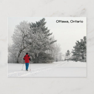 Postal Esquí de fondo en un día helado