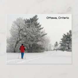 Postal Esquí de fondo en un día helado