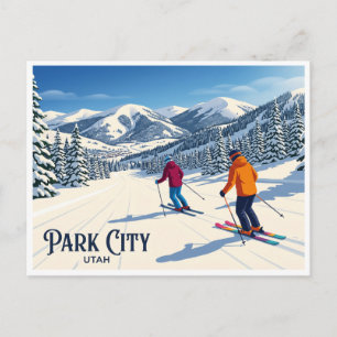 Postal Esquí de invierno en Park City Utah