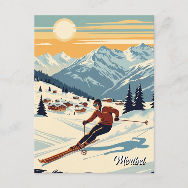 Postal Esquí de Méribel France (Anverso)
