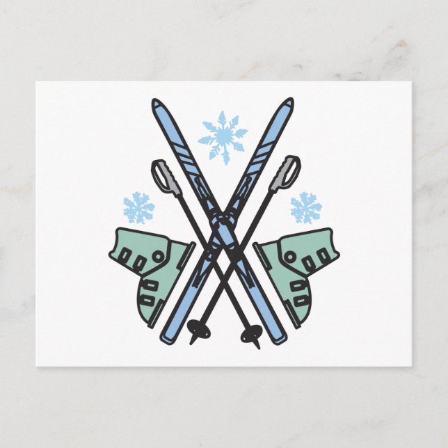 Postal Esquí de nieve (Anverso)