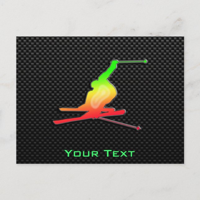 Postal Esquí de nieve suave (Anverso)