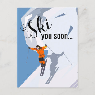 Postal Esquí divertido   Destinos de invierno para esquia