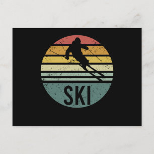Postal Esquí divertido Guay Skier Retro Vintage