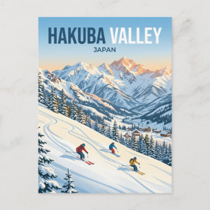 Postal Esquí en el Valle de Hakuba Japón