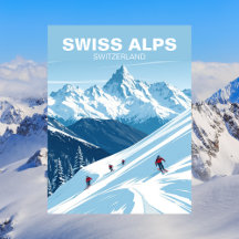 Esquí en los Alpes Suizos, Suiza Viajes Vintage