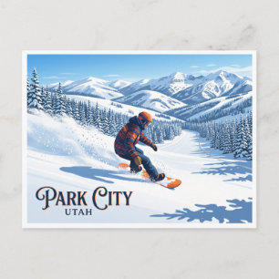 Postal Esquí en tabla en Park City Utah