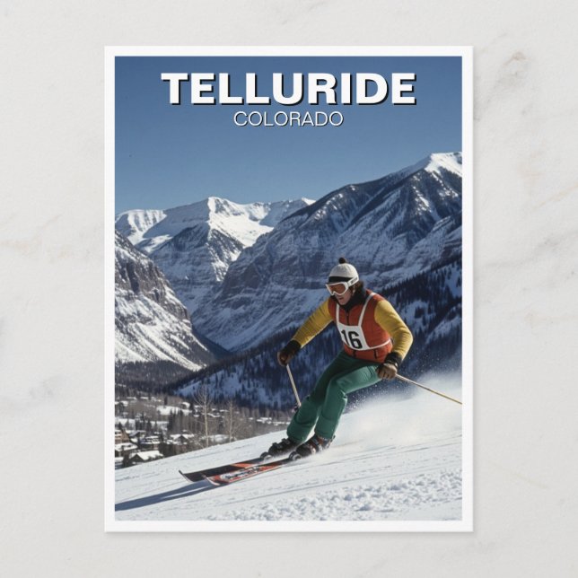 Postal Esquí en Telluride Colorado (Anverso)
