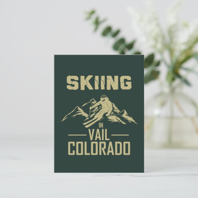 Postal Esquí en Vail Colorado (Anverso de pie)