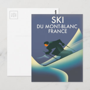 Postal Esquí Mont Blanc Francia
