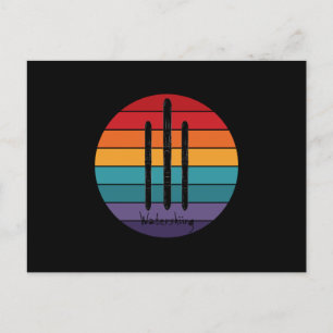 Postal esquí náutico retro - esquí acuático