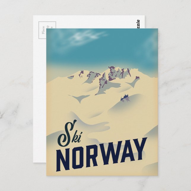 Postal Esquí Noruega (Anverso / Reverso)