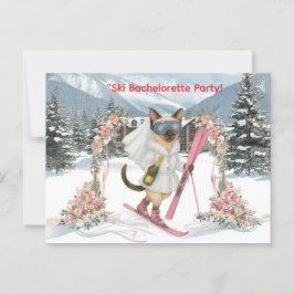 Postal Esquí para la novia en la pendiente Fiesta de Desp