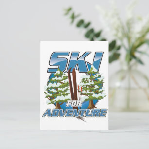 Postal Esquí USA para logotipo de aventura.