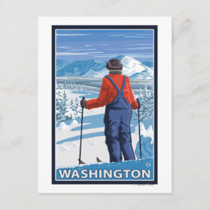 Postal Esquiador Admiring - Washington