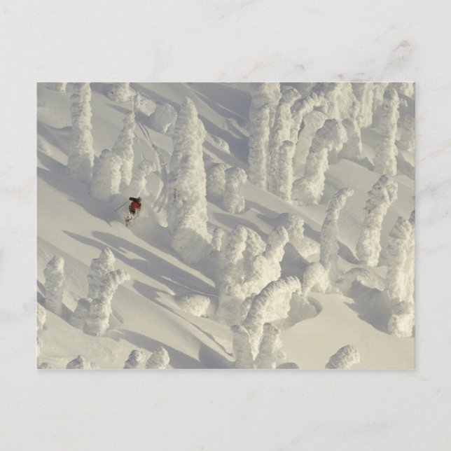 Postal Esquiador alpino en gruesos esquiadores en Big (Anverso)