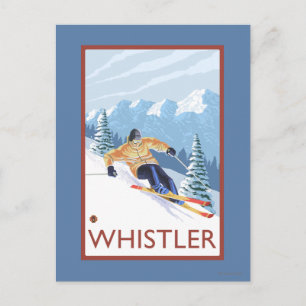 Postal Esquiador de nieve cuesta abajo - Whistler, BC Can