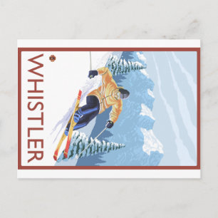 Postal Esquiador de nieve cuesta abajo - Whistler, BC Can