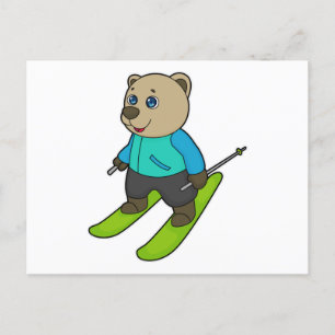 Postal Esquiador de Osos Esquí