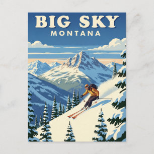 Postal Esquiador en Big Sky Montana Viajes