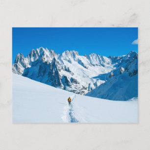Postal Esquiador en Snowy Mountain Vista