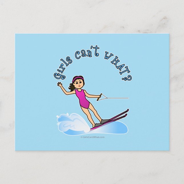 Postal Esquiadora de agua femenina ligera (Anverso)