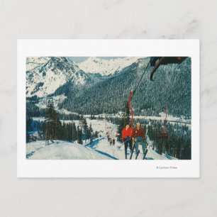 Postal Esquiadores en el Pase de Snoqualmie de la Preside