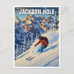 Postal Esquiando en Jackson Hole Wyoming