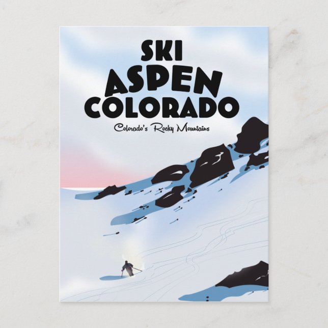 Postal Esquiar Aspen Colorado (Anverso)