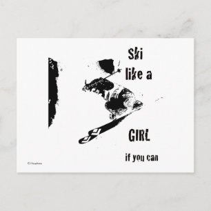 Postal esquiar como un chica