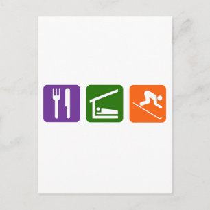 Postal Esquiar de sueño de comer