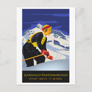 Postal Esquiar en Garmisch-Partenkirchen, Alemania