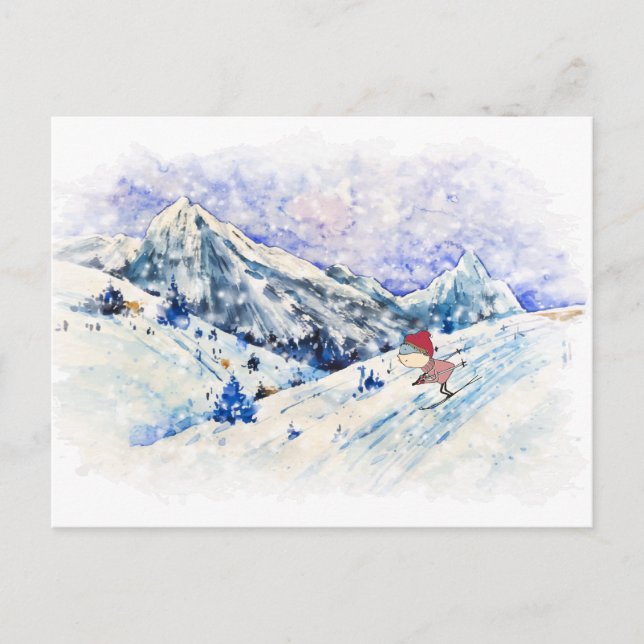 Postal Esquiar es divertido (Anverso)