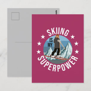 Postal Esquiar es mi superpotencia