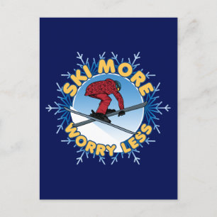 Postal Esquiar más preocupación menos   Cita de esquí