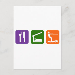 Postal Esquiar por el agua del sueño