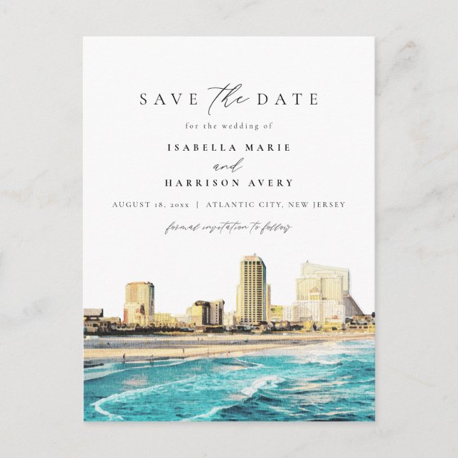 Postal Esquina acuática de Atlantic City New Jersey City (Anverso)